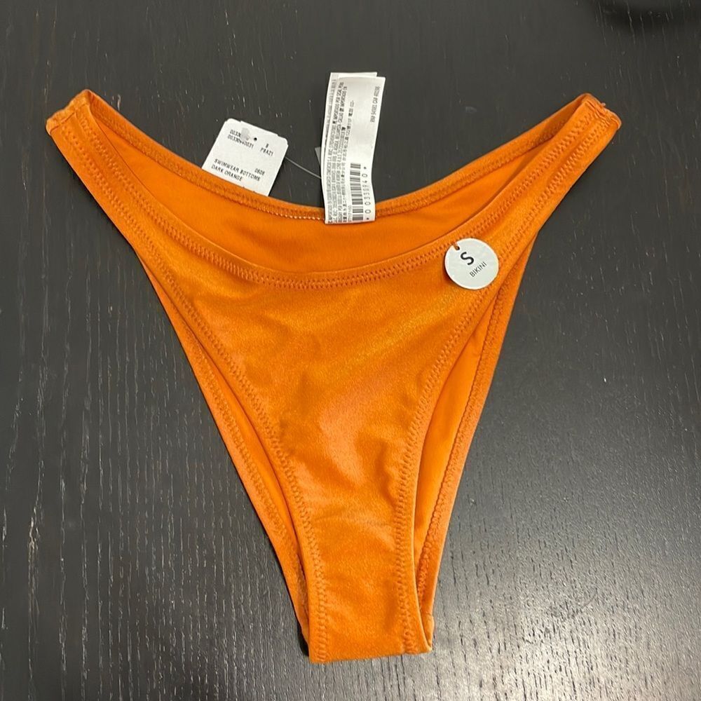 High thigh bikini bottom orange rust